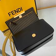 Fendi mini black leather chain wallet - 5