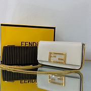 Fendi mini white leather chain wallet - 1