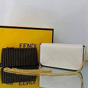 Fendi mini white leather chain wallet - 6