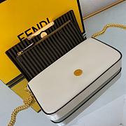 Fendi mini white leather chain wallet - 5