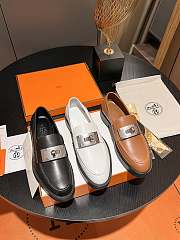 Hermes Paris Loafers ( brown/ white/ black)  - 4