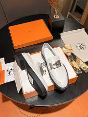 Hermes Paris Loafers ( brown/ white/ black)  - 5