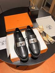 Hermes Paris Loafers ( brown/ white/ black)  - 6