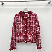 Dior red tweed coat - 1