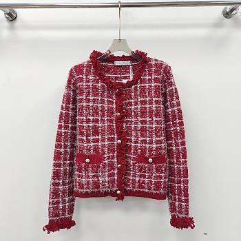 Dior red tweed coat