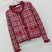 Dior red tweed coat - 5