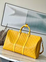 Louis Vuitton Keepall 50 Shadow Monogram Yellow Bag - 5