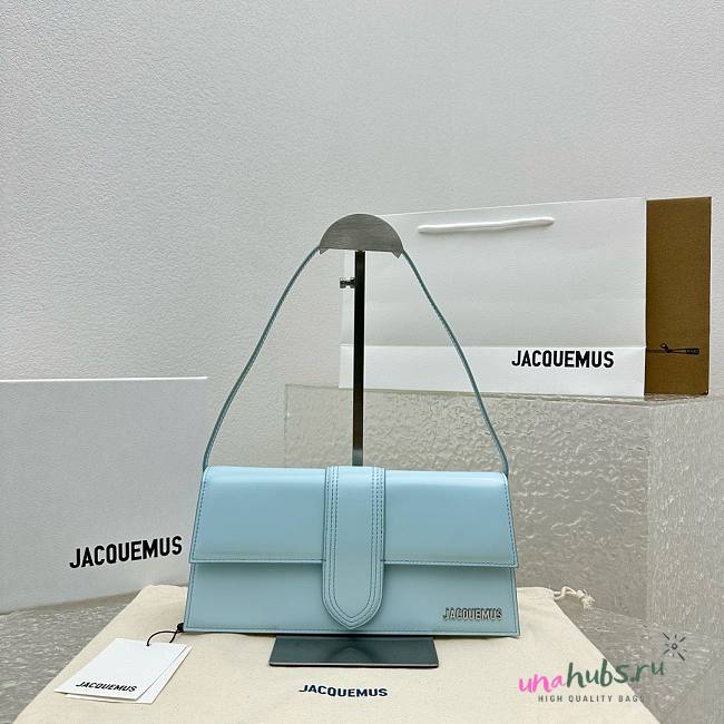 Jacquemus Le bambino blue leather silver hardware bag - 1