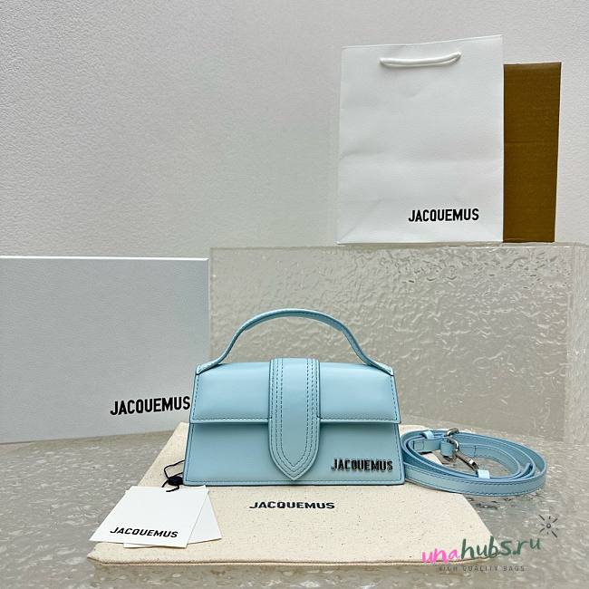 Jacquemus Le grand Bambino small blue silver hardware bag - 1