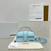 Jacquemus Le grand Bambino small blue silver hardware bag - 1