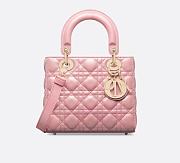 Dior Lady small pink pearlescent cannage lambskin bag - 1