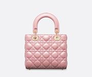 Dior Lady small pink pearlescent cannage lambskin bag - 4