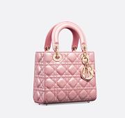 Dior Lady small pink pearlescent cannage lambskin bag - 3