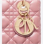 Dior Lady small pink pearlescent cannage lambskin bag - 2