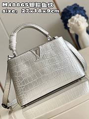 Louis Vuitton Capucines MM Silver Leather Bag - 2