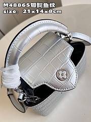 Louis Vuitton Capucines BB Silver Leather Bag - 3