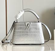 Louis Vuitton Capucines BB Silver Leather Bag - 1