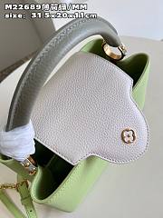 Louis Vuitton Capucines MM Green Leather Bag - 3