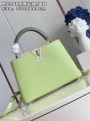 Louis Vuitton Capucines PM Green Leather Bag - 5