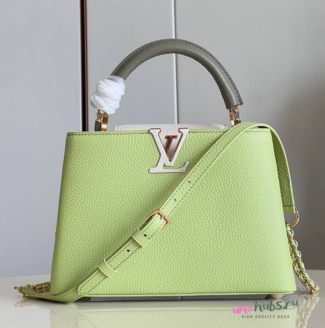 Louis Vuitton Capucines PM Green Leather Bag - 1