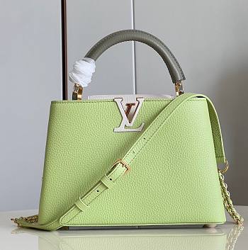 Louis Vuitton Capucines PM Green Leather Bag