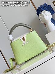 Louis Vuitton Capucines BB Green Leather Bag - 3