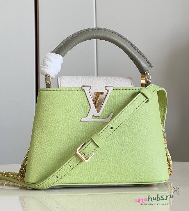 Louis Vuitton Capucines BB Green Leather Bag - 1