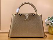 Louis Vuitton Capucines MM Gold Metallic Leather Bag - 1