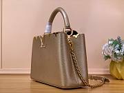 Louis Vuitton Capucines MM Gold Metallic Leather Bag - 4