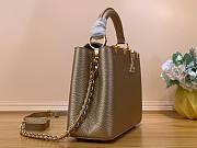 Louis Vuitton Capucines PM Gold Metallic Leather Bag - 5