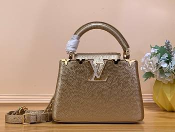 Louis Vuitton Capucines BB Gold Metallic Leather Bag