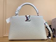 Louis Vuitton Capucines MM white leather metal hardware bag - 1