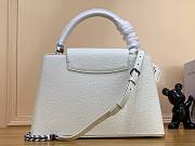 Louis Vuitton Capucines MM white leather metal hardware bag - 2