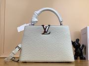 Louis Vuitton Capucines PM white leather metal hardware bag - 1