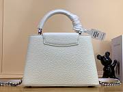 Louis Vuitton Capucines PM white leather metal hardware bag - 4