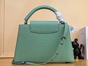 Louis Vuitton Capucines MM green leather metal hardware bag - 2