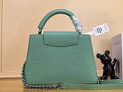 Louis Vuitton Capucines PM green leather metal hardware bag - 5