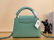 Louis Vuitton Capucines BB green leather metal hardware bag - 2