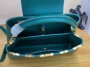 Louis Vuitton Capucines MM Green Leather Pearl Bag - 3