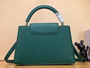 Louis Vuitton Capucines MM Green Leather Pearl Bag - 2