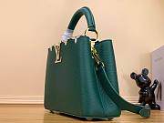 Louis Vuitton Capucines PM Green Leather Pearl Bag - 5