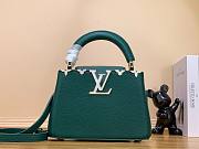 Louis Vuitton Capucines BB Green Leather Pearl Bag - 1