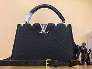 Louis Vuitton Capucines MM black leather pearl bag - 1