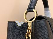 Louis Vuitton Capucines MM black leather pearl bag - 5