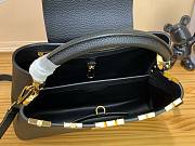 Louis Vuitton Capucines MM black leather pearl bag - 4