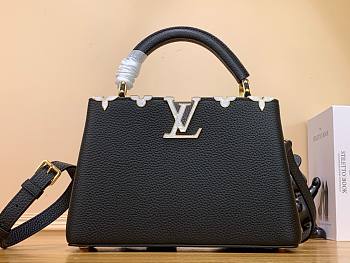 Louis Vuitton Capucines PM black leather pearl bag