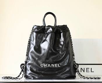 Chanel 22 black leather backpack