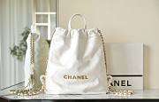 Chanel 22 white leather backpack - 5