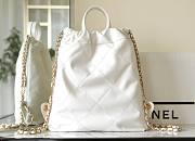 Chanel 22 white leather backpack - 2