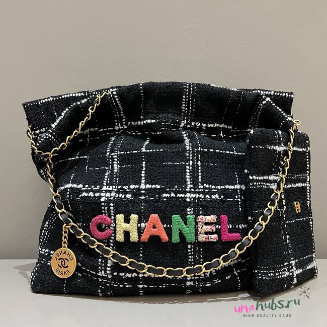 Chanel 22 Black Tweed & Gold-Tone Bag  - 1